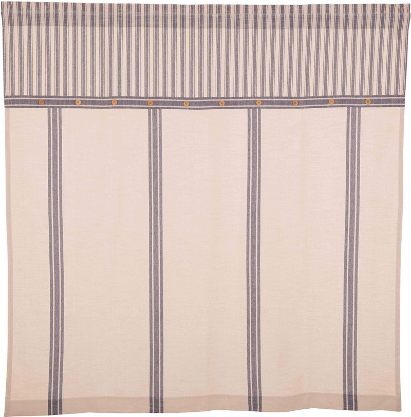 Piper Classics Market Place Blue Ticking and Grain Sack Stripe Shower Curtain - Image 4